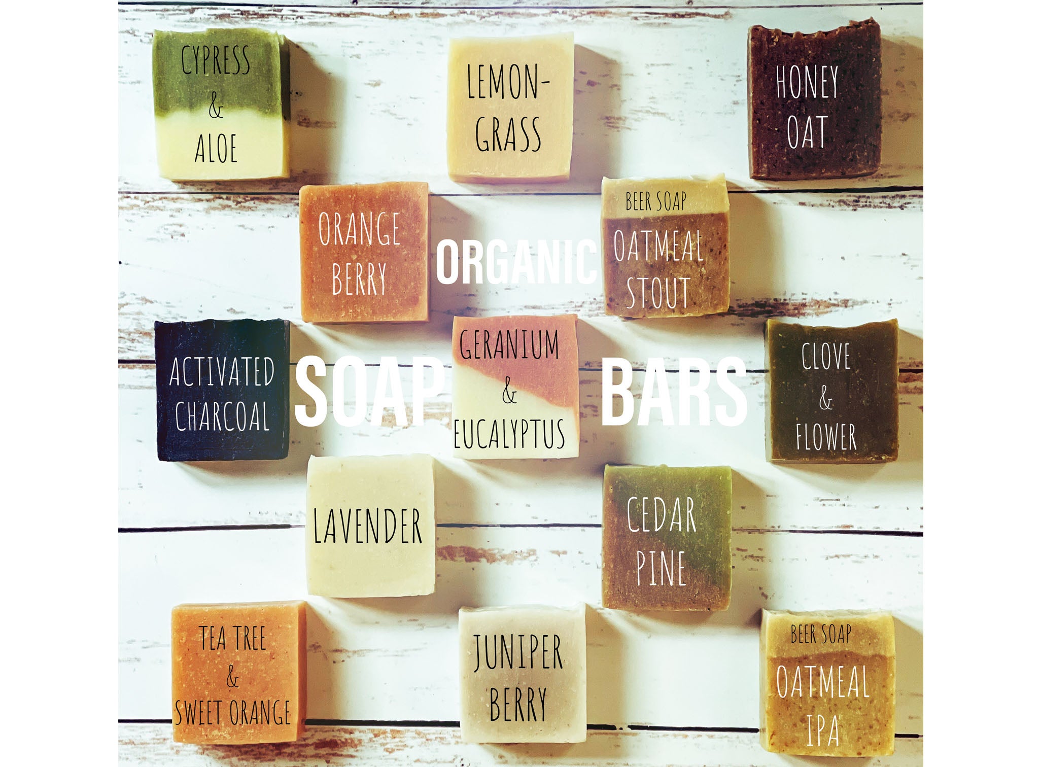 Organic All Natural Soap Bars - 100% Organic Oils & Essential Oils - Quarter Pound (4oz)